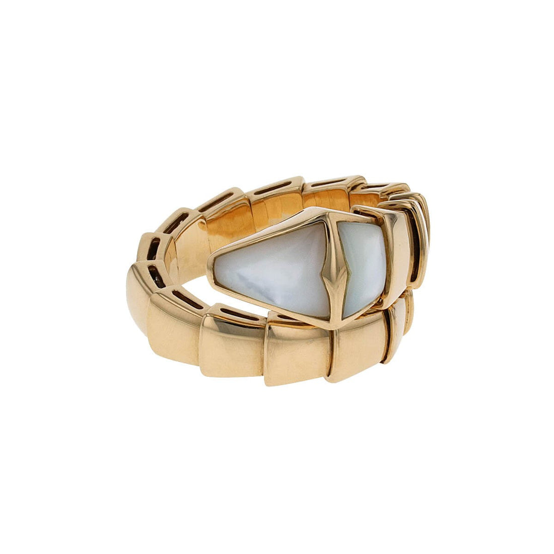 Bulgari Serpenti Viper mother-of-pearl and gold ring