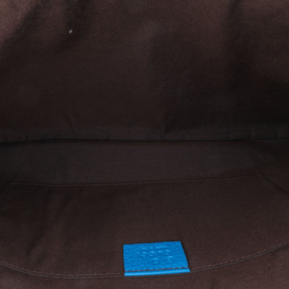 Gucci Calfskin Bamboo Tassel Clutch Blue