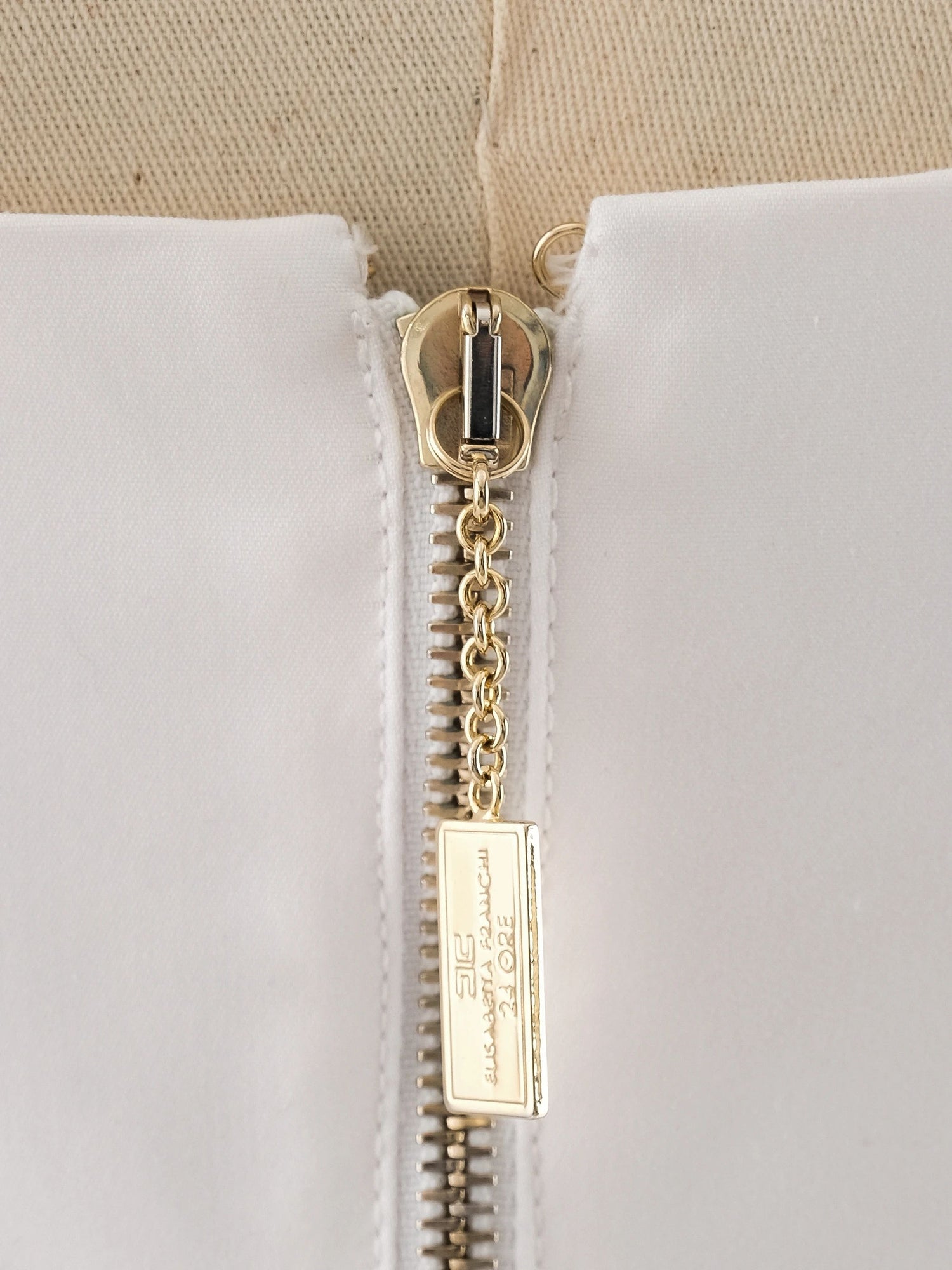 Elisabetta Franchi White Sleeveless Dress Size M Excellent Condition