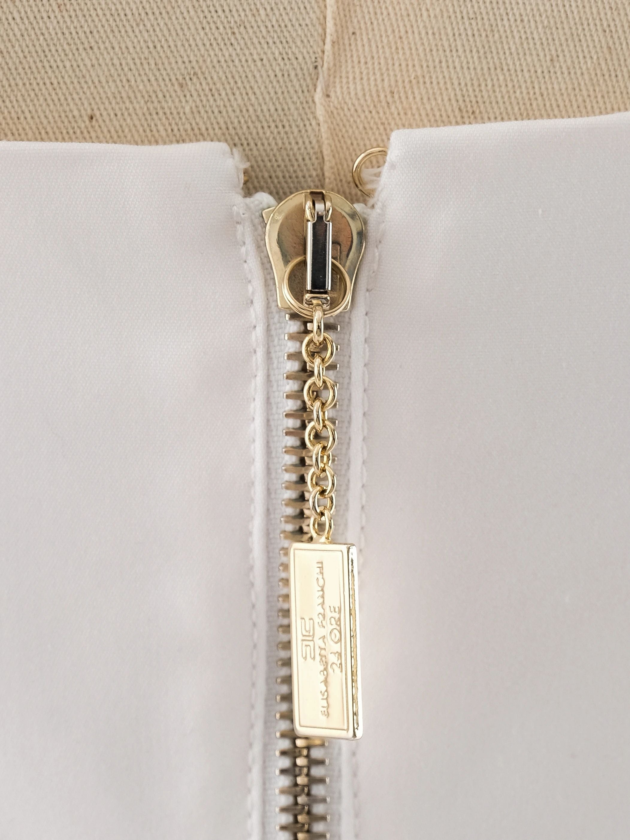 Elisabetta Franchi White Sleeveless Dress Size M Excellent Condition