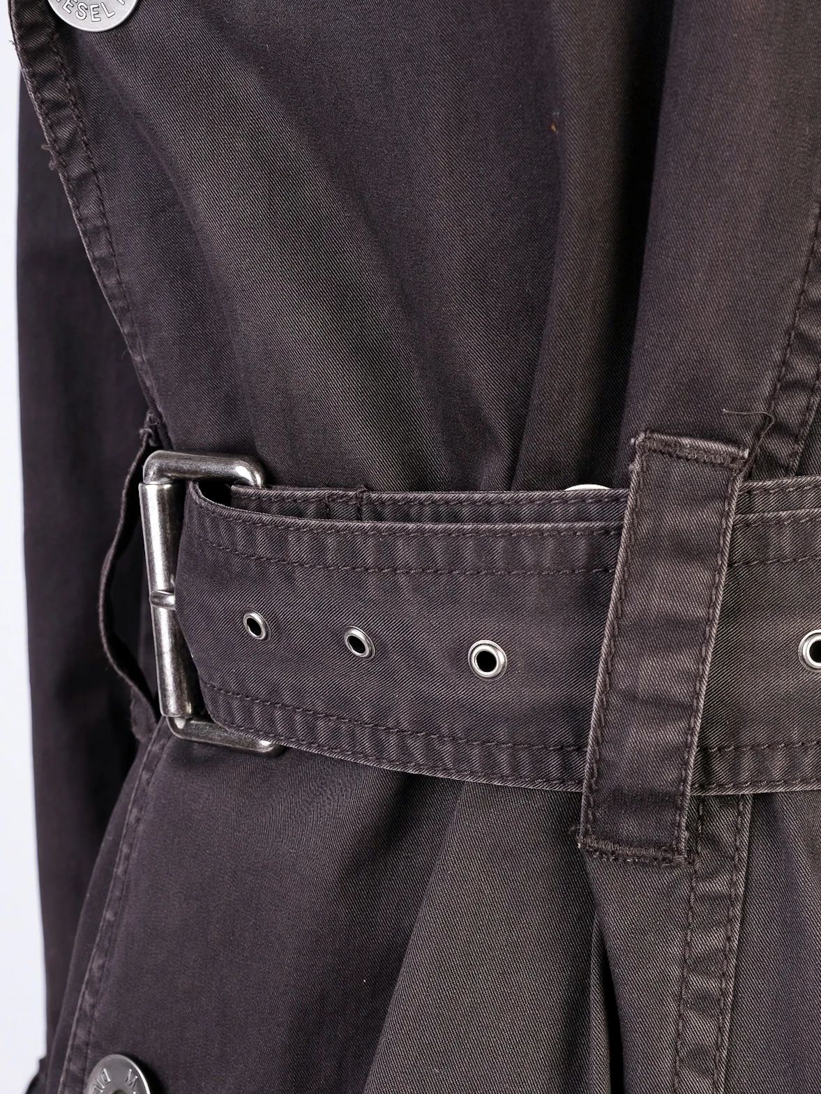 Excellent Diesel Gray Cotton Trench Coat for Women