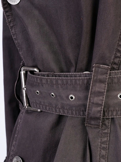 Excellent Diesel Gray Cotton Trench Coat for Women
