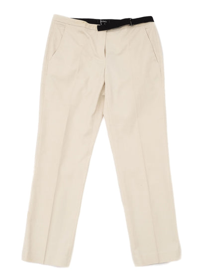 Perfect MaxCo White Pants with Black Belt for Women