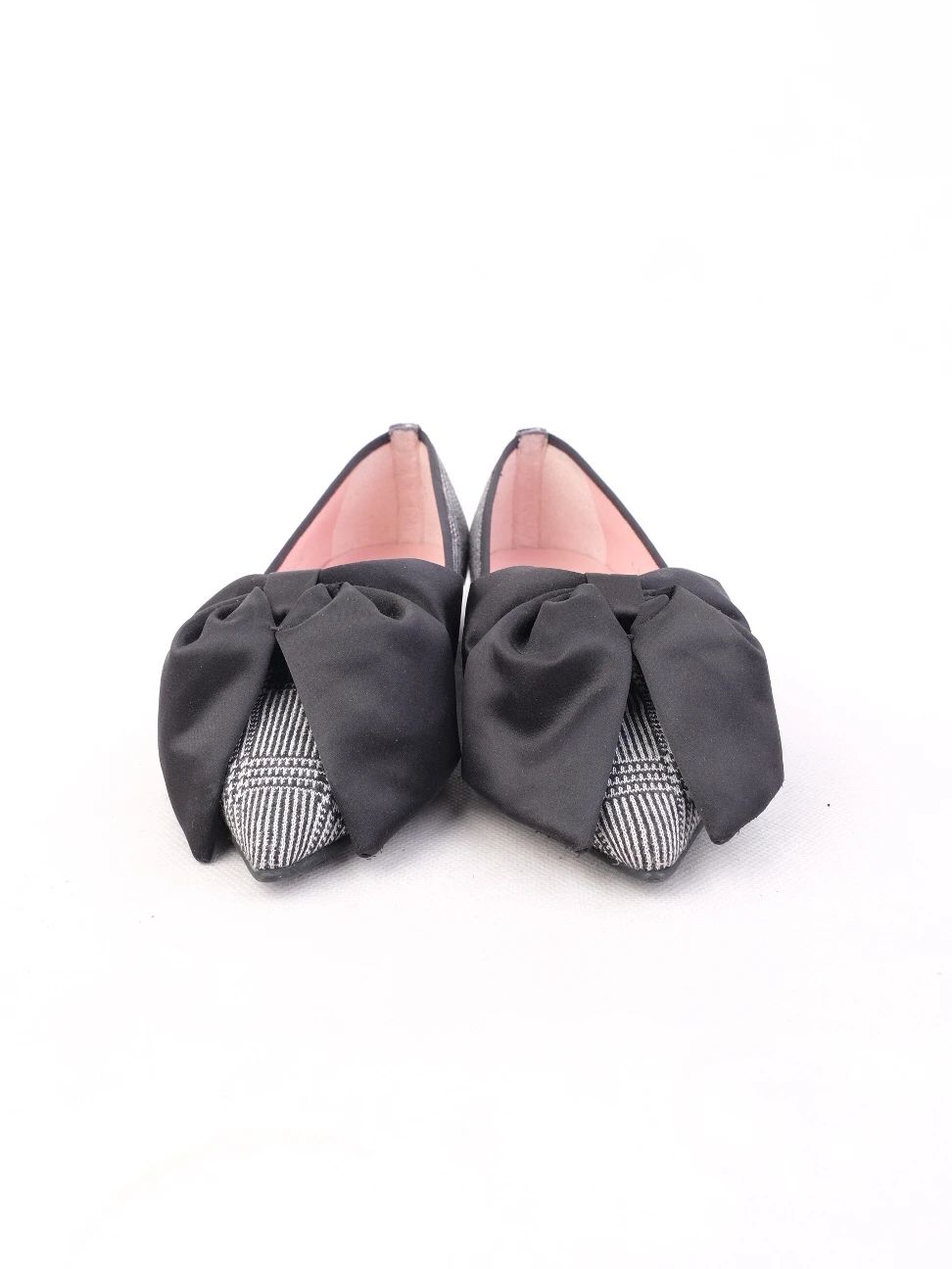 NEW Pretty Ballerinas Gray Fabric Flat Shoes Size 36 with Bow