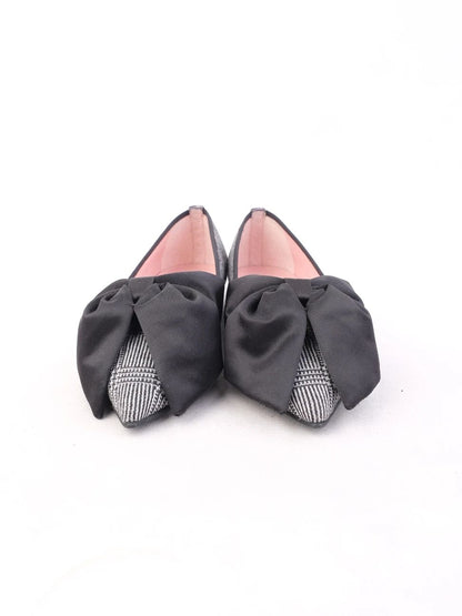 NEW Pretty Ballerinas Gray Fabric Flat Shoes Size 36 with Bow