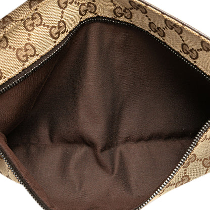Gucci GG Canvas Web Double Pocket Belt Bag Brown