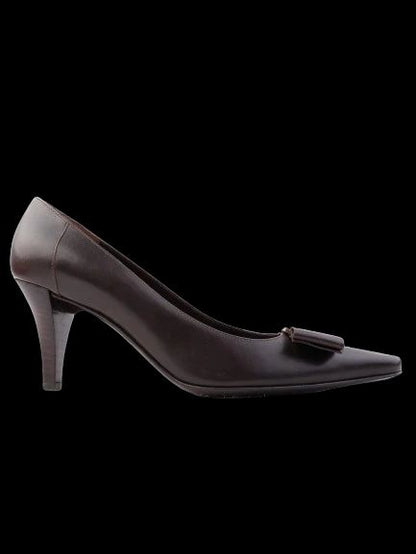 Perfect Salvatore Ferragamo Orange Leather High-Heels Size 37.5
