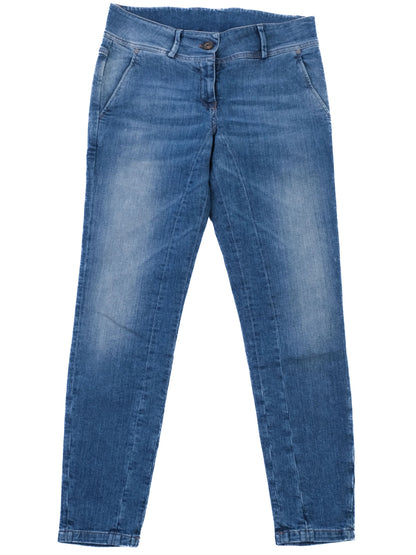 Excellent Brunello Cucinelli Blue Cotton Jeans Size S