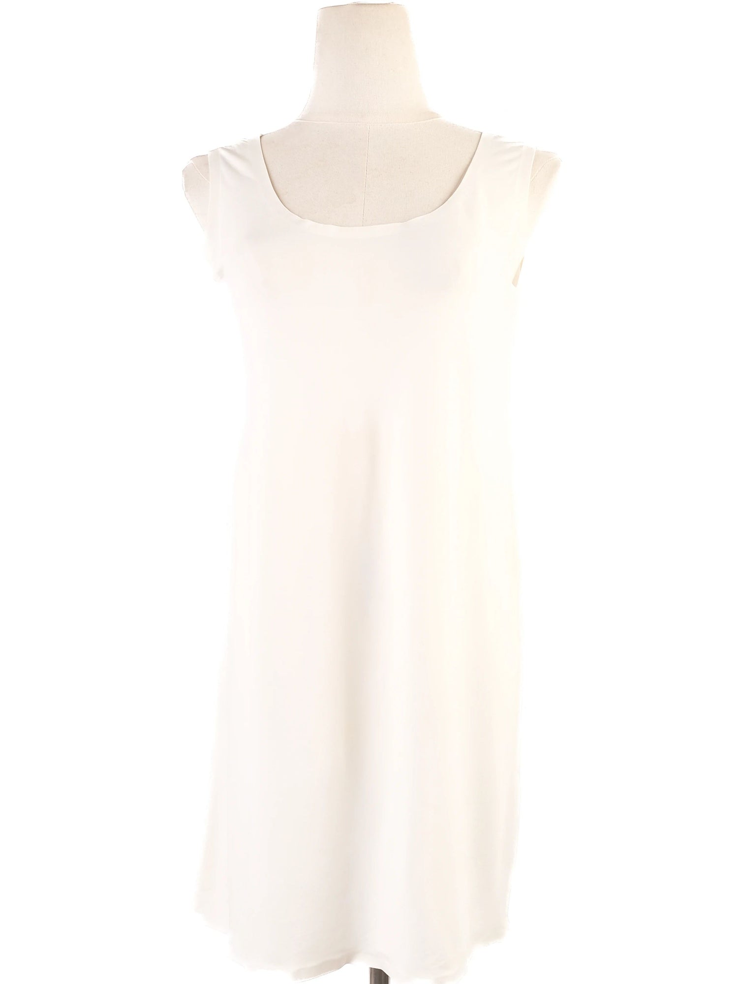 Excellent Max Mara White Viscose Sleeveless Dress Size S