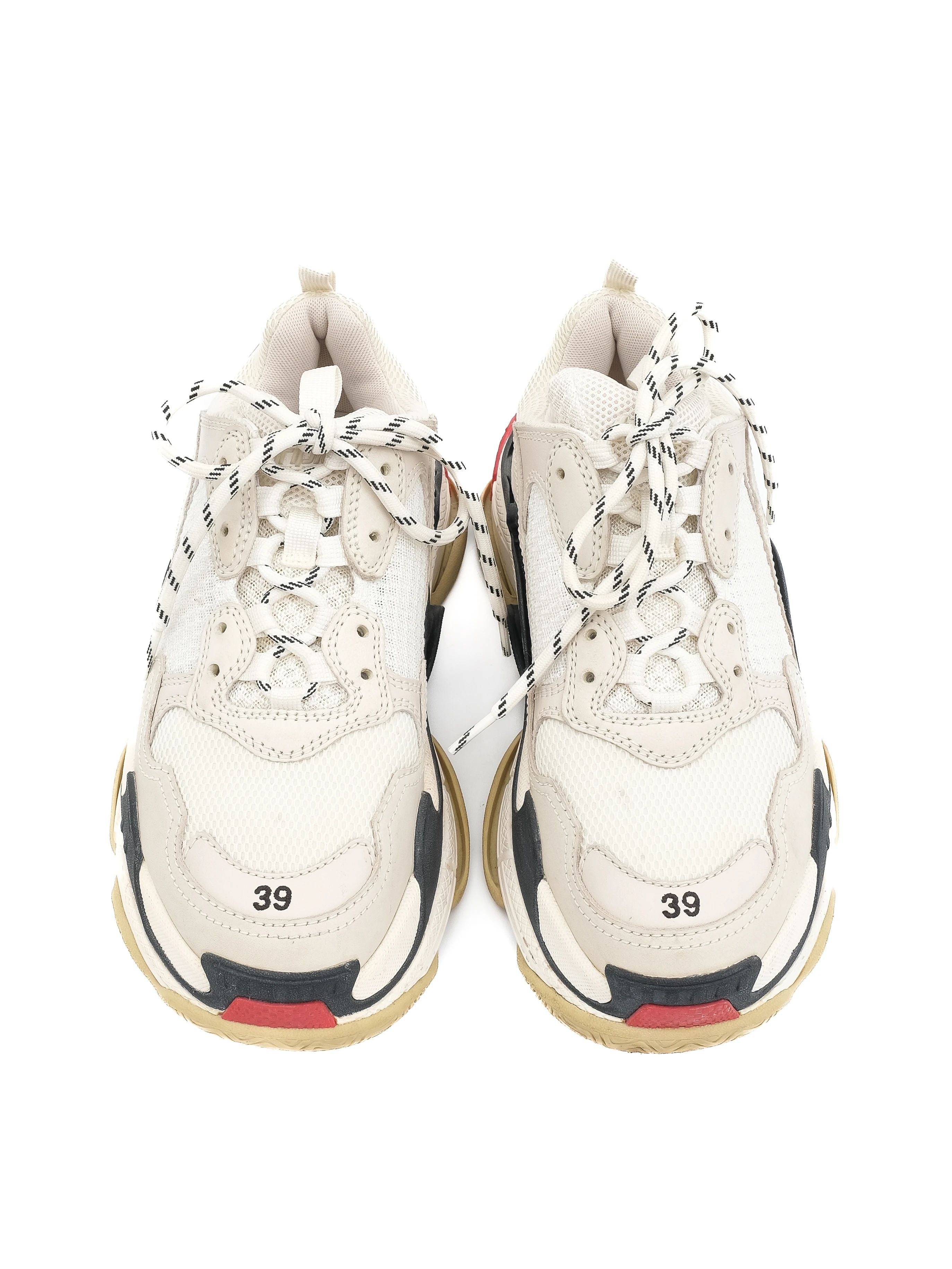 Excellent Balenciaga Triple S Sneakers Gray Textile Size 39 Women