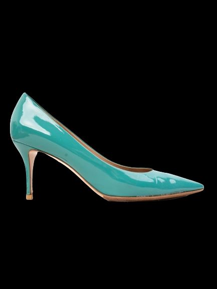 Excellent Salvatore Ferragamo Blue Lacquer High-Heeled Shoes Women