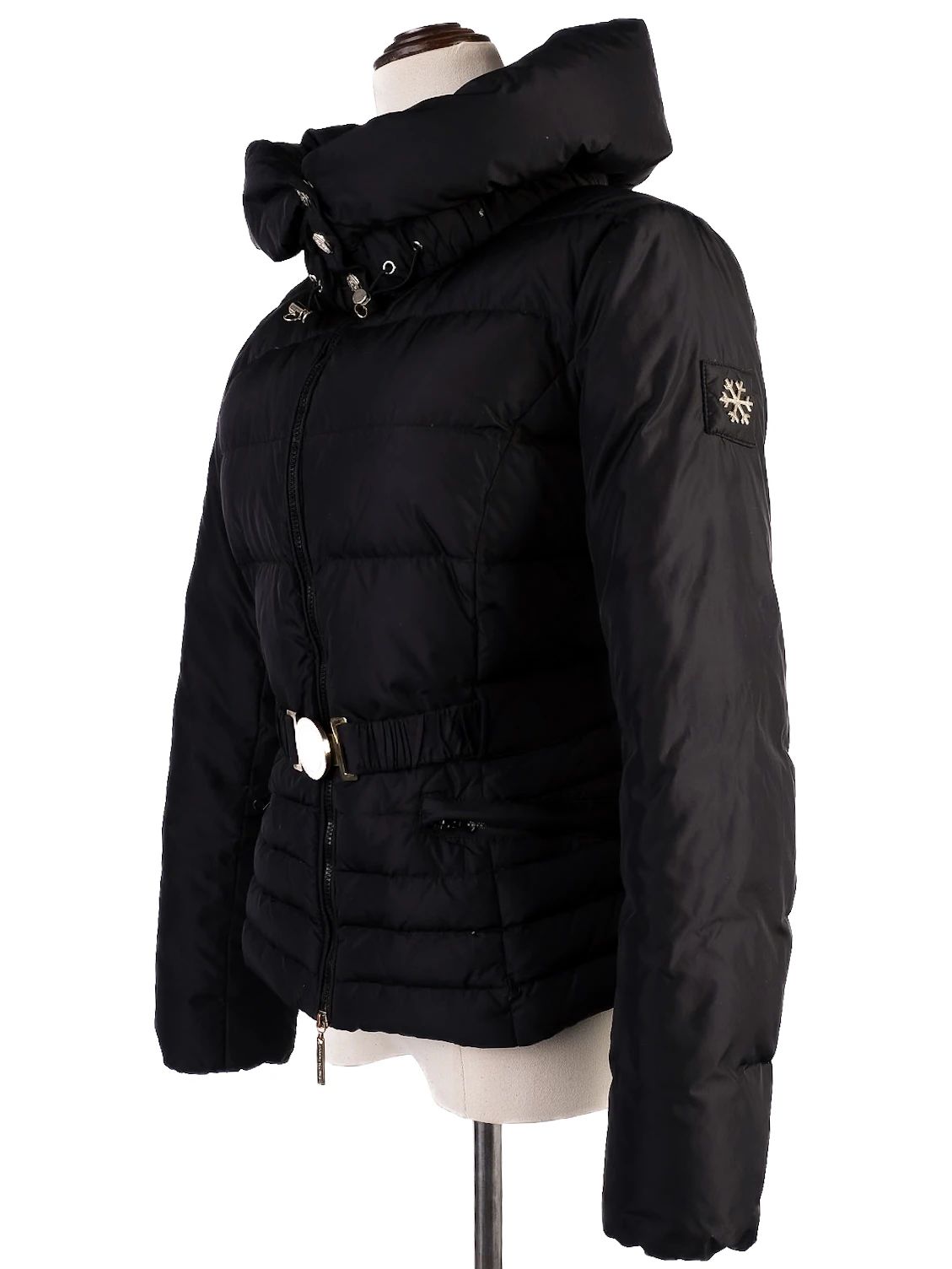 Excellent Elisabetta Franchi Black Nylon Puffer Jacket Size S