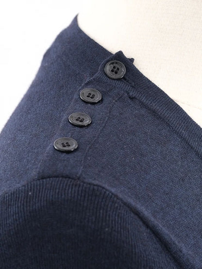 Excellent Burberry Blue Silk Sweater Size M with Button Details