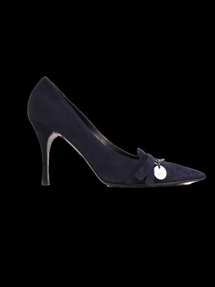 Good Gucci Navy Blue Leather High-Heeled Shoes Size 39