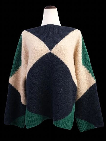 Excellent Stella McCartney Knitted Sweater M Wool Geometric Pattern