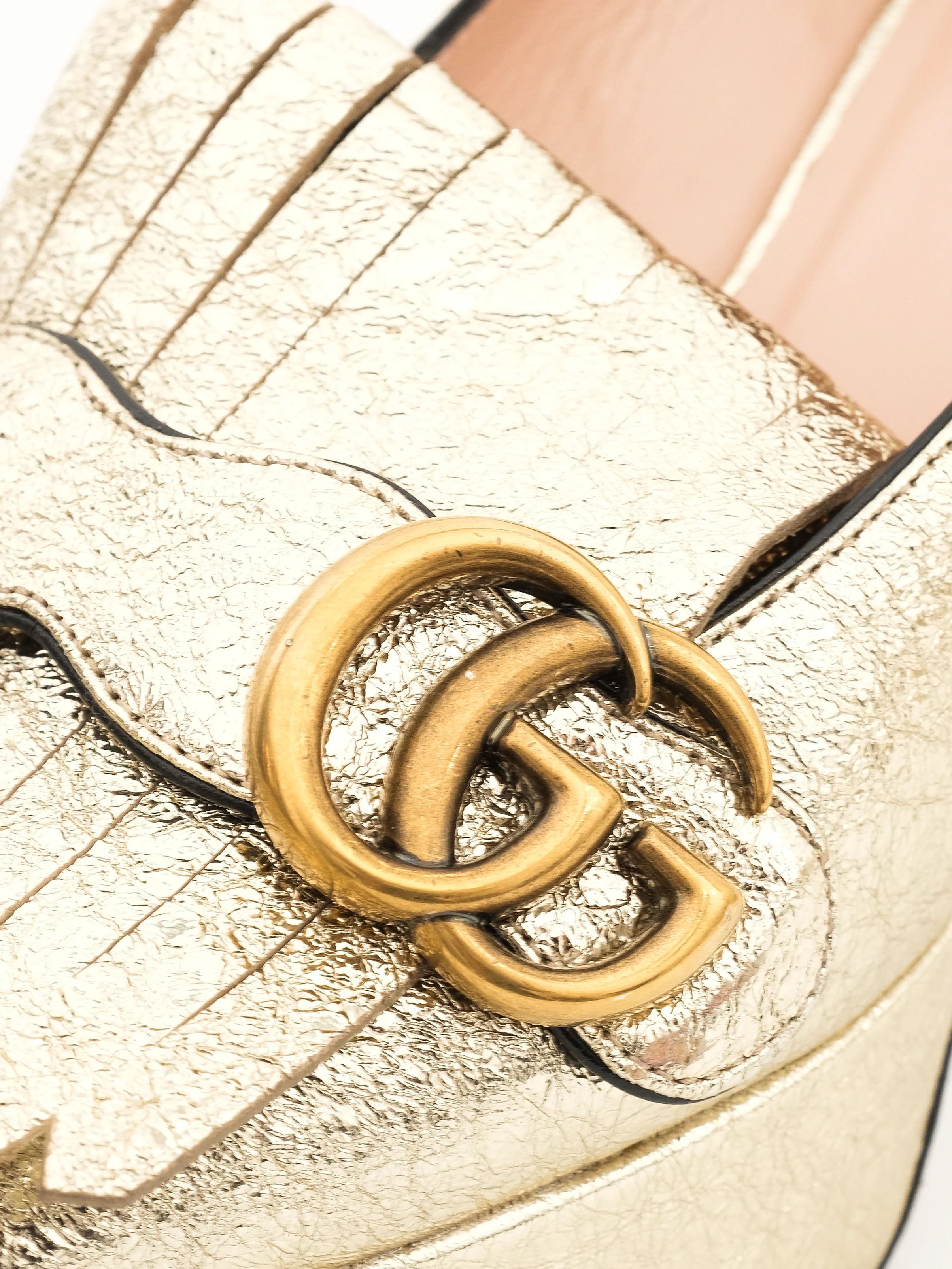 Good Gucci Yellow Leather Platform Shoes Size 38 with Chunky Heel