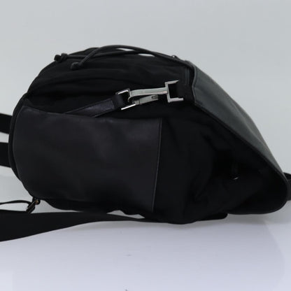 Gucci Backpack Nylon Leather Black