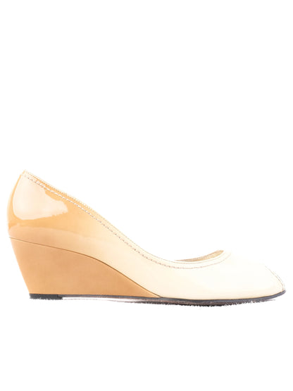 Excellent Kennel&amp;Shmenger White Leather Wedge Shoes Size 38