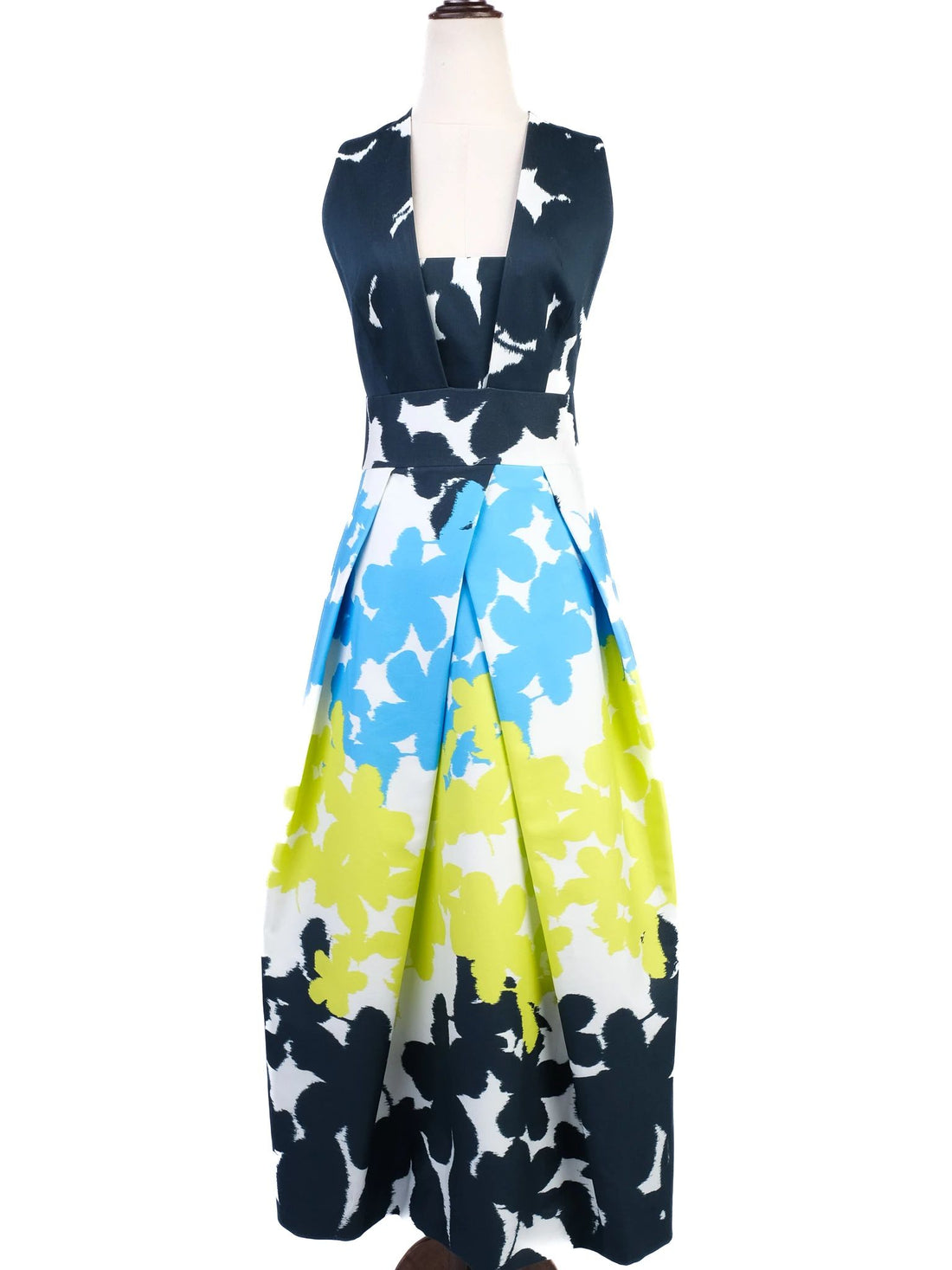 Excellent Milly Sleeveless Floral Dress Deep V Neckline Size N/A