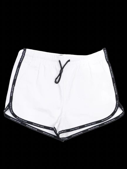 Excellent Alexander Wang White Cotton Shorts with Black Detailing