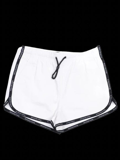Excellent Alexander Wang White Cotton Shorts with Black Detailing