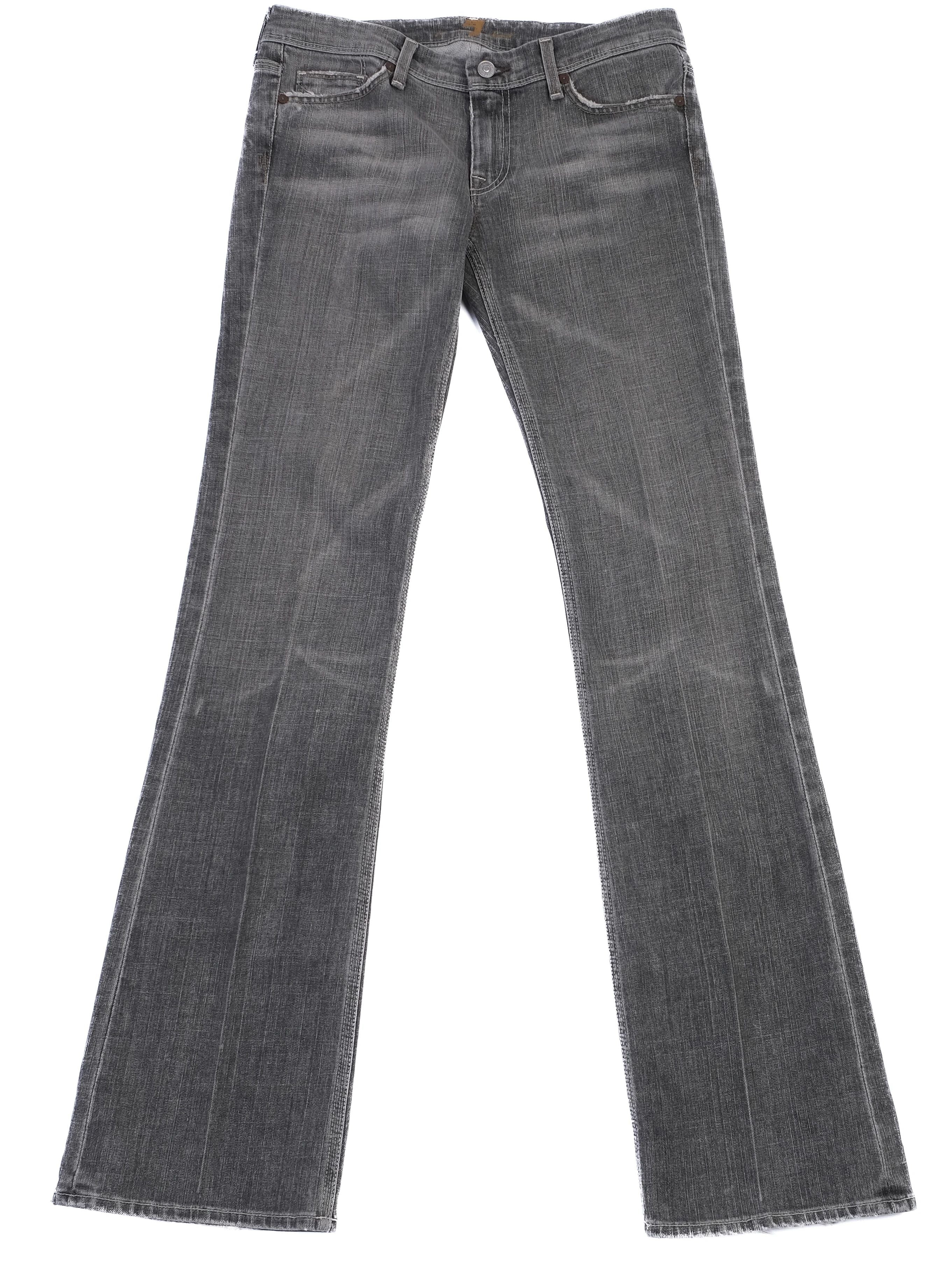 Excellent 7 For All Mankind Gray Flared Denim Jeans Size M