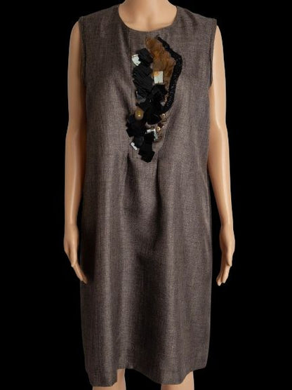 Good Schumacher Orange Polyester Dress Size L with Decorative Design