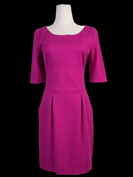 Excellent Hugo Boss Purple Viscose Dress Size S with Elbow-Length Sleeves