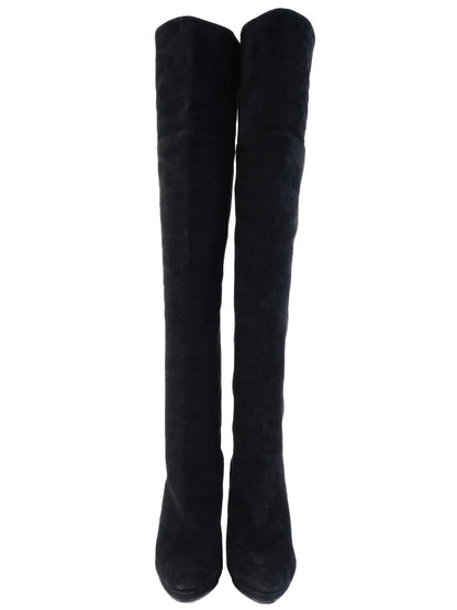Jimmy Choo Black Suede Over-the-Knee Stiletto Boots Size 39.5