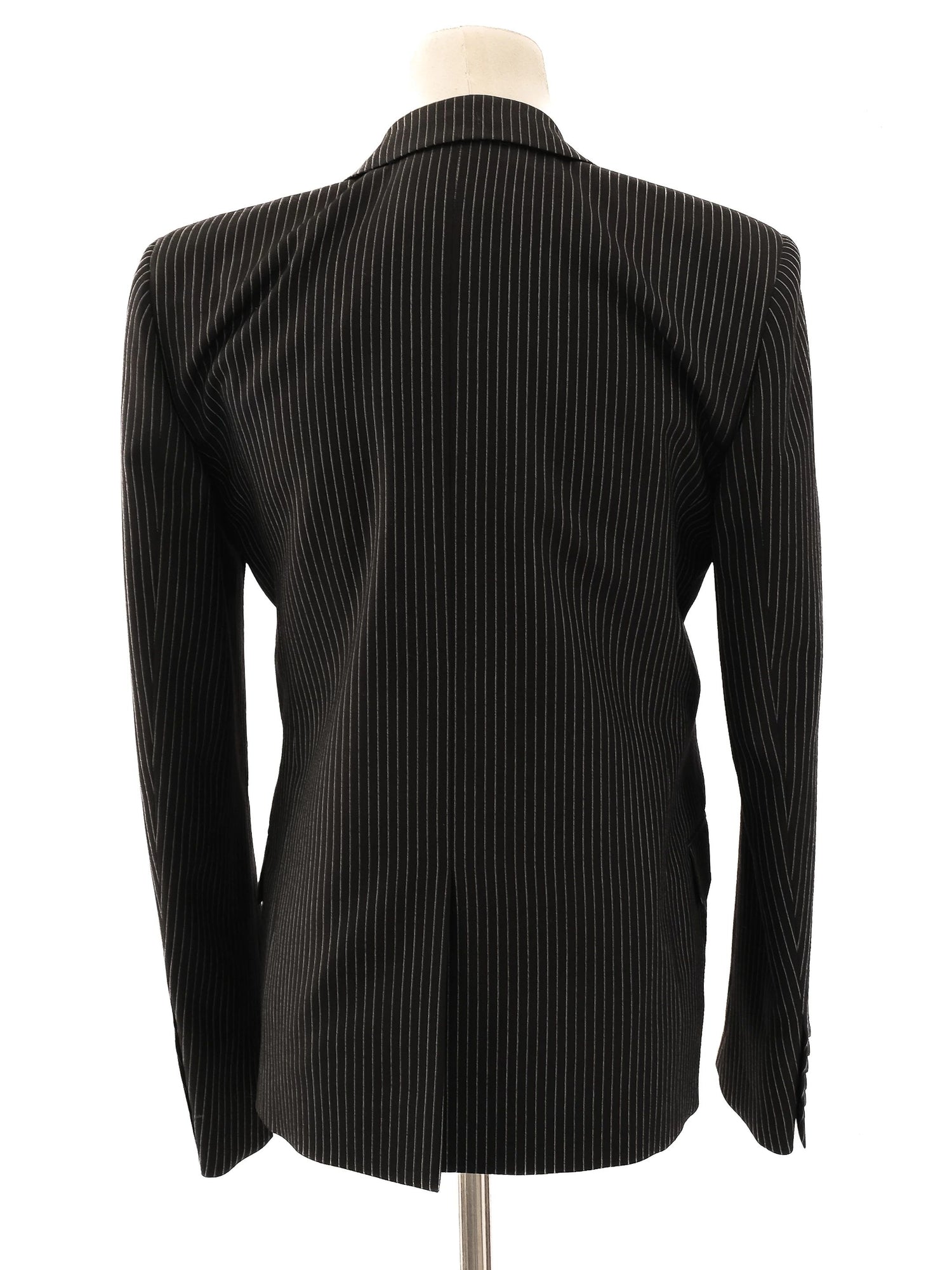 Excellent Saint Laurent Black Pinstripe Blazer Size M Women