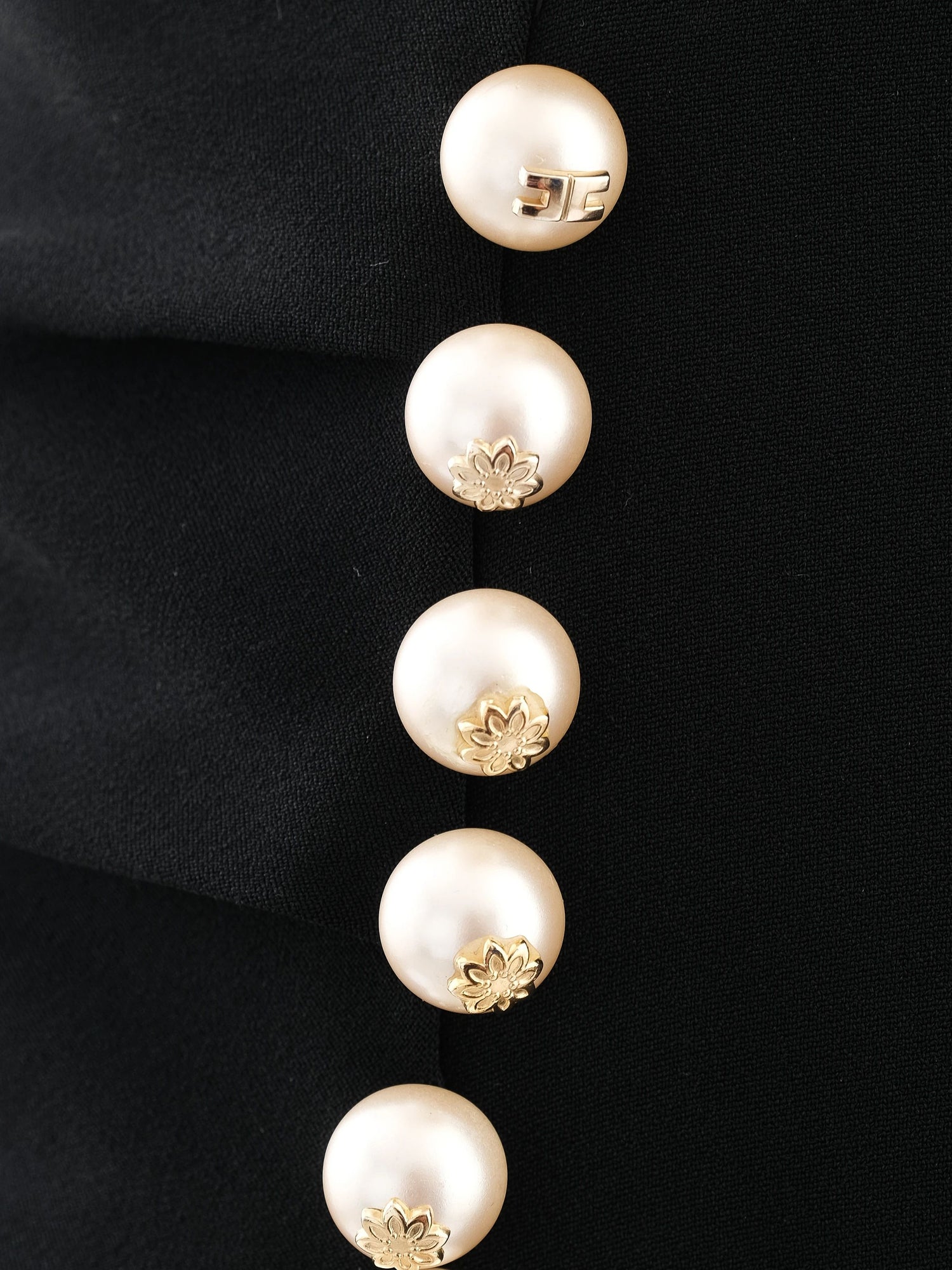 Excellent Elisabetta Franchi Black Ruched Pencil Skirt XS