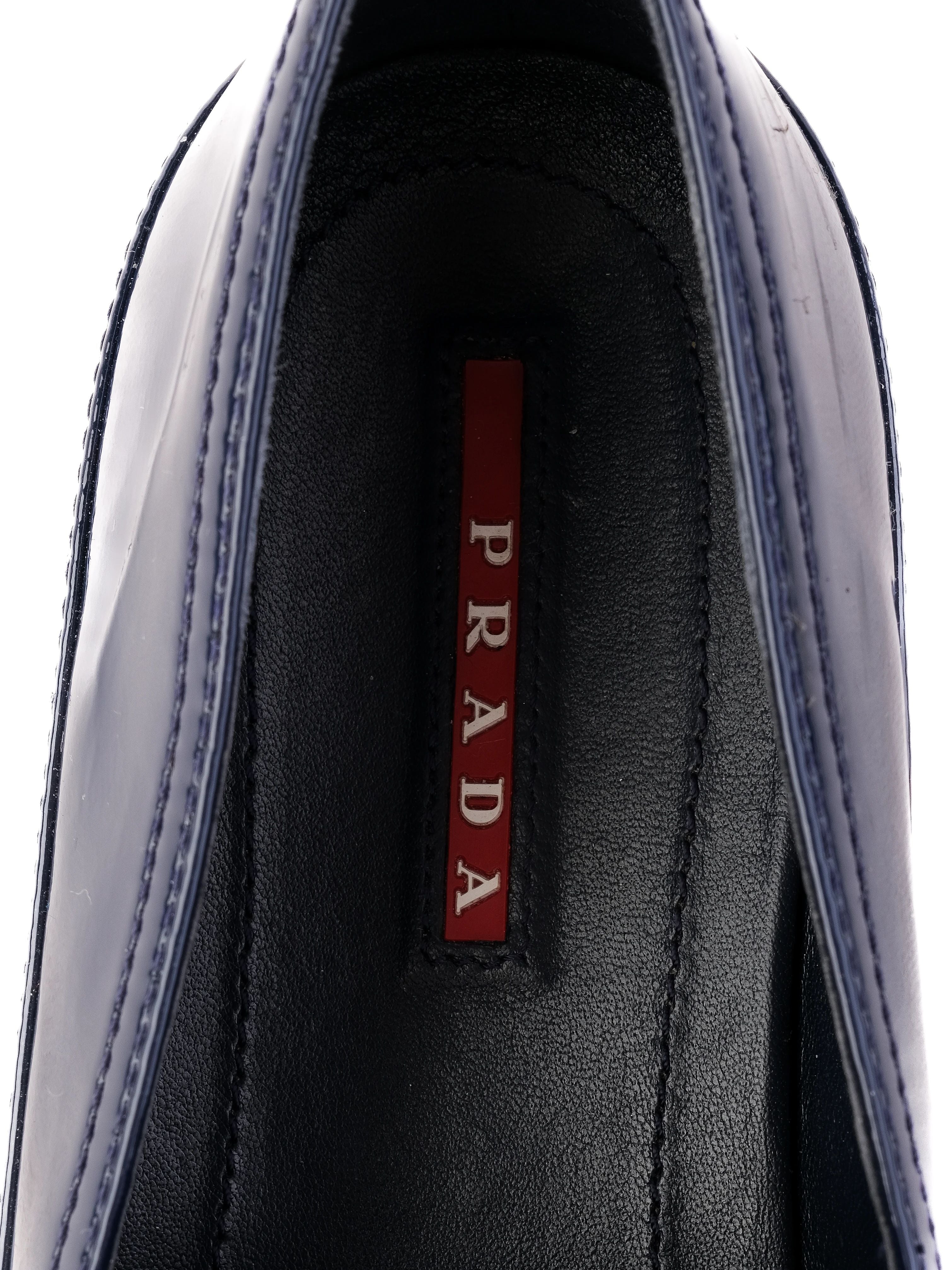 Excellent Prada Slip-On Shoes Blue Lacquer WomenÕs Size Not Specified