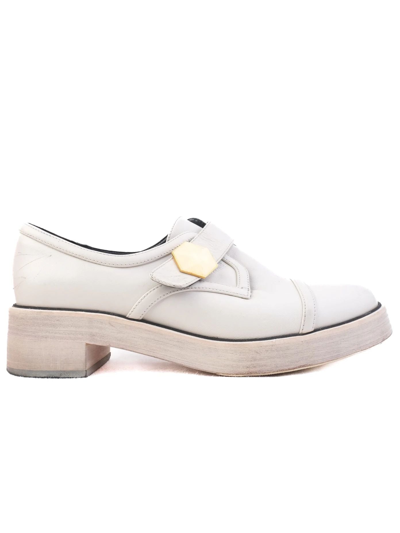 Good Nicholas Kirkwood Gray Leather Block Heel Shoes Size 40