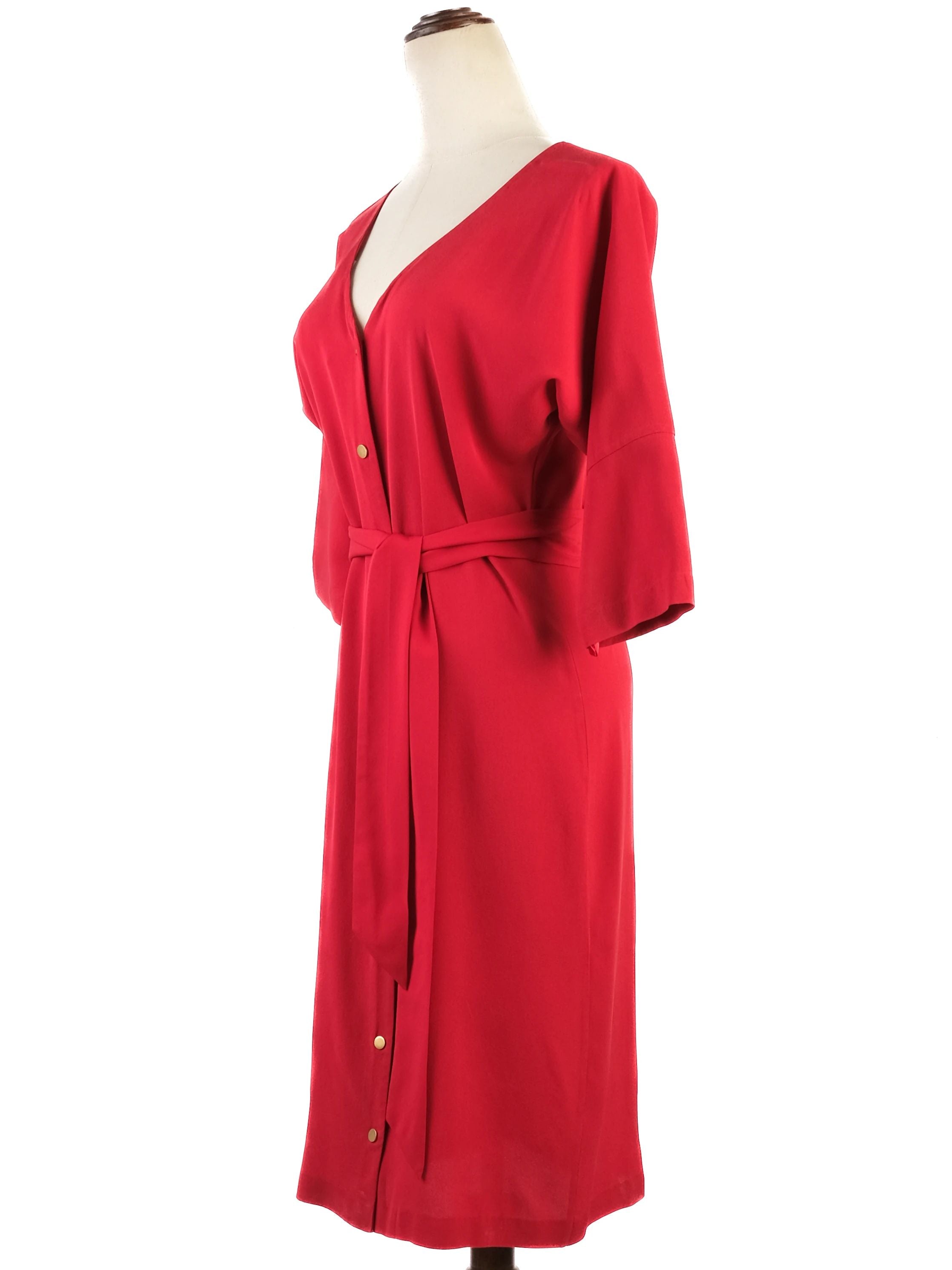 Excellent Diane von Furstenberg Red Silk Dress Size XS