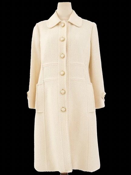 Excellent Luisa Spagnoli White Textured Coat Size L