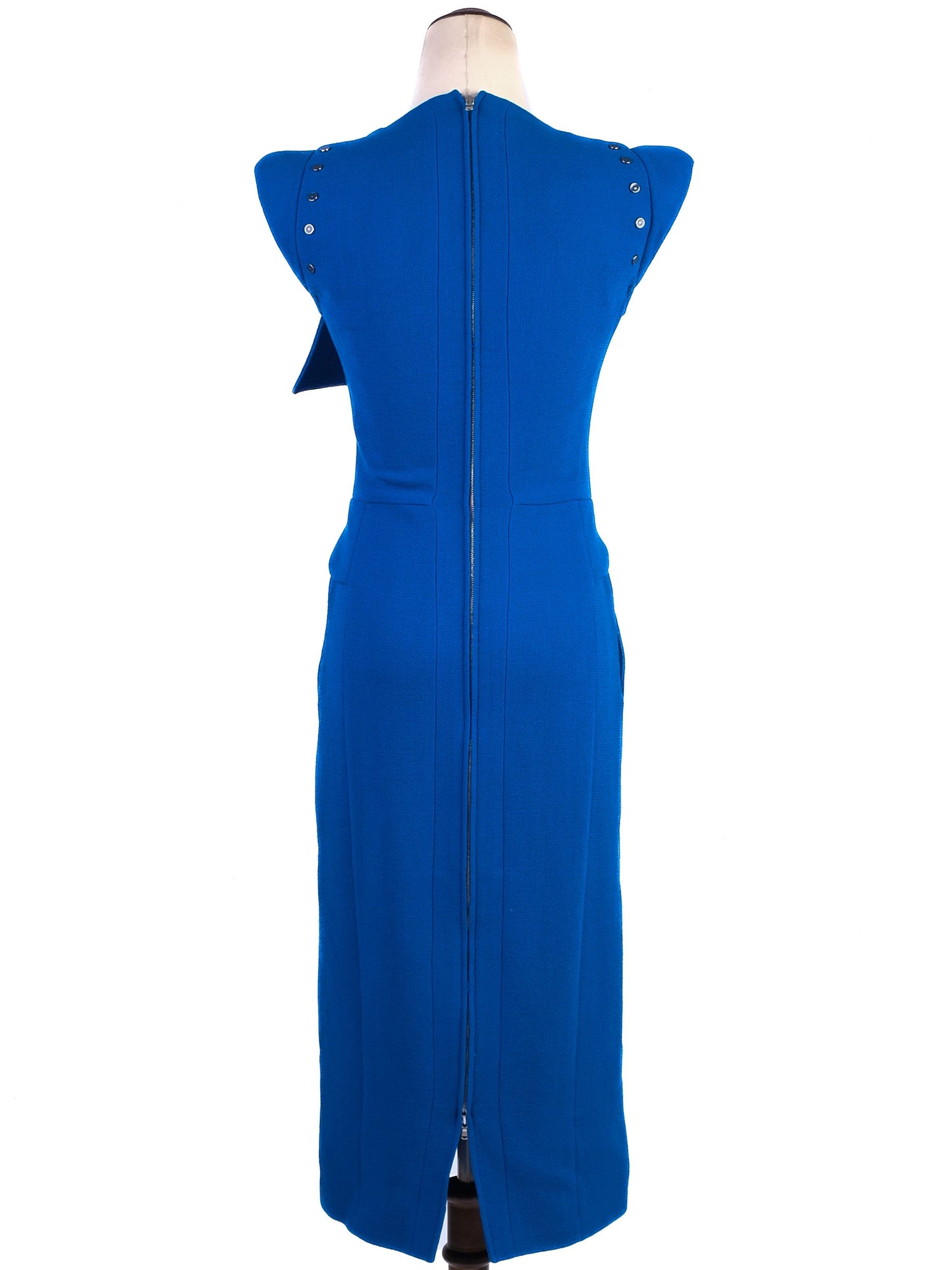 Excellent Antonio Berardi Blue Wool Sleeveless Dress Size M