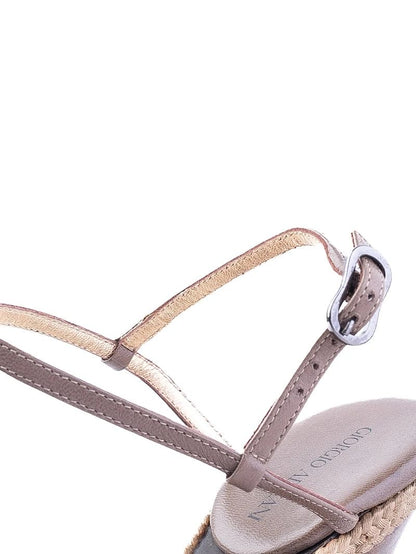 Excellent Giorgio Armani Orange Wedge Sandals Size 38