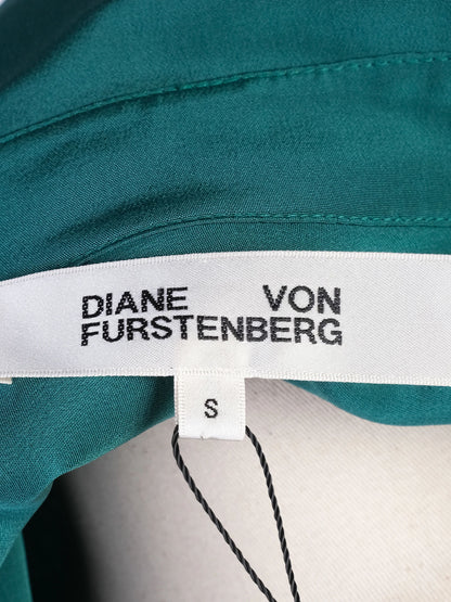 Excellent Diane von Furstenberg Green Silk Midi Dress Size S