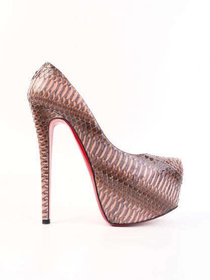 Excellent Christian Louboutin High Heels Red Sole Size 38 Leather