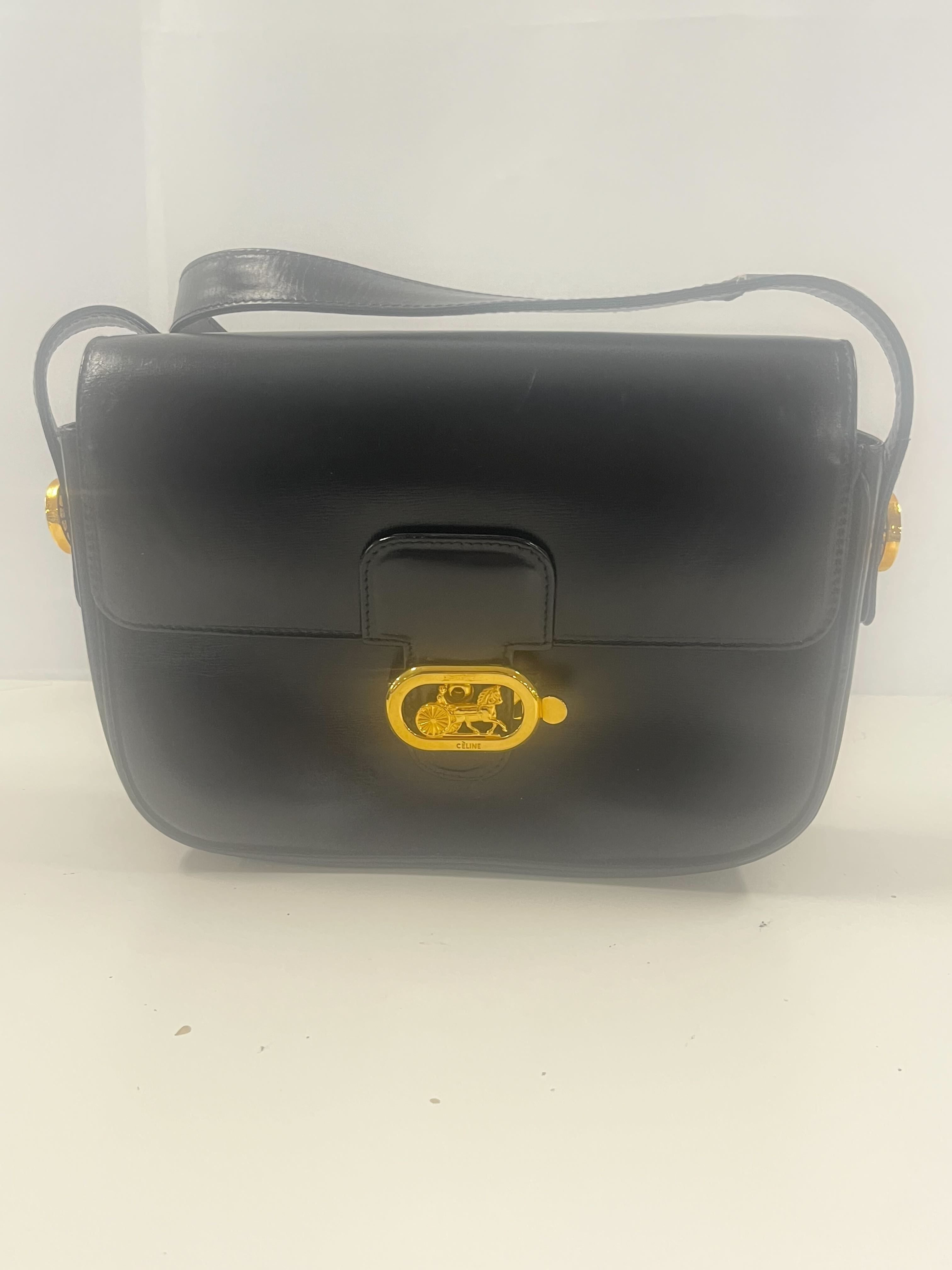 Celine Carriage Hardware Shoulder Leather Bag