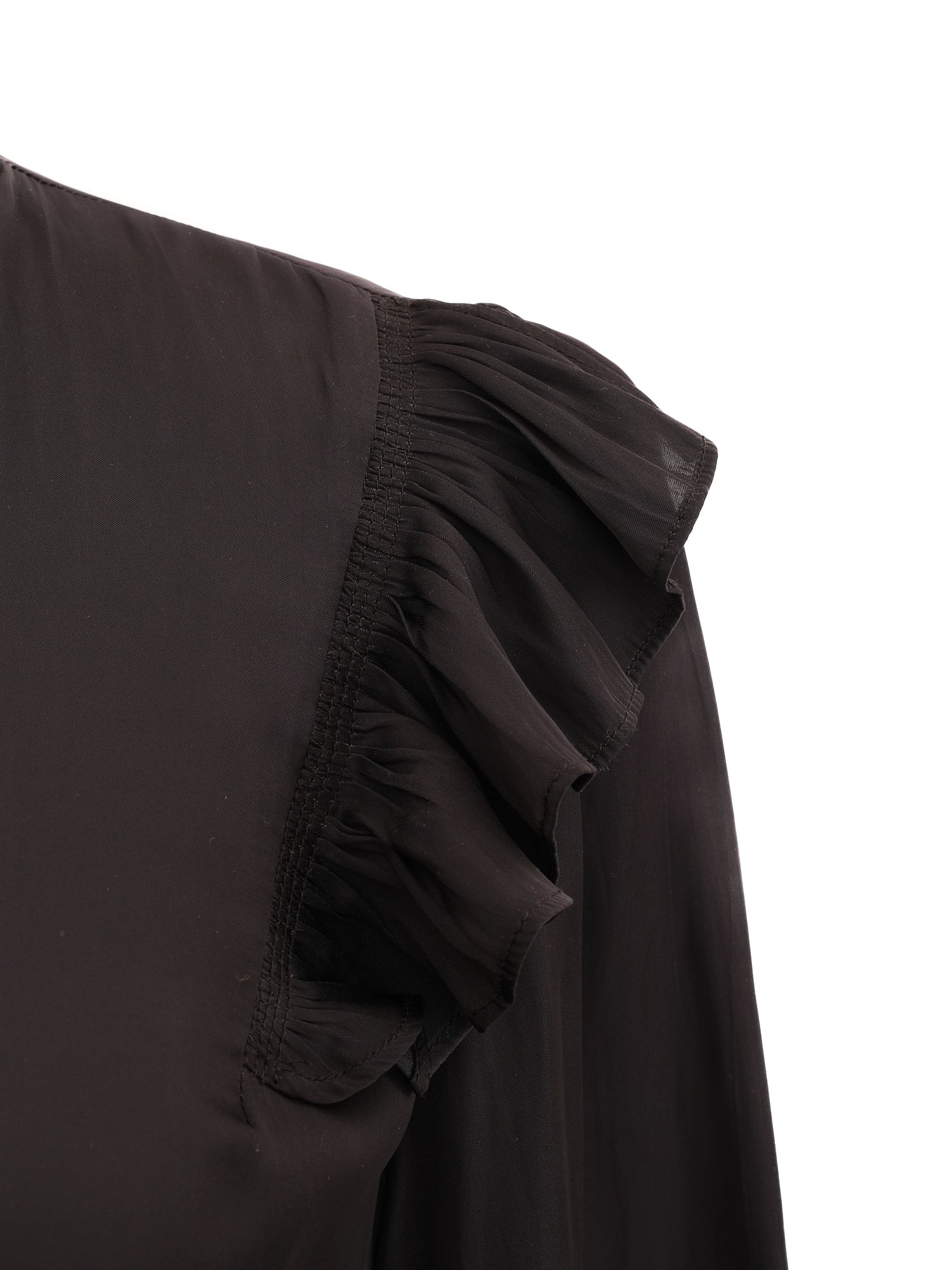 Excellent Zadig&amp;Voltaire Black Dress XS Ruffled Long Sleeve