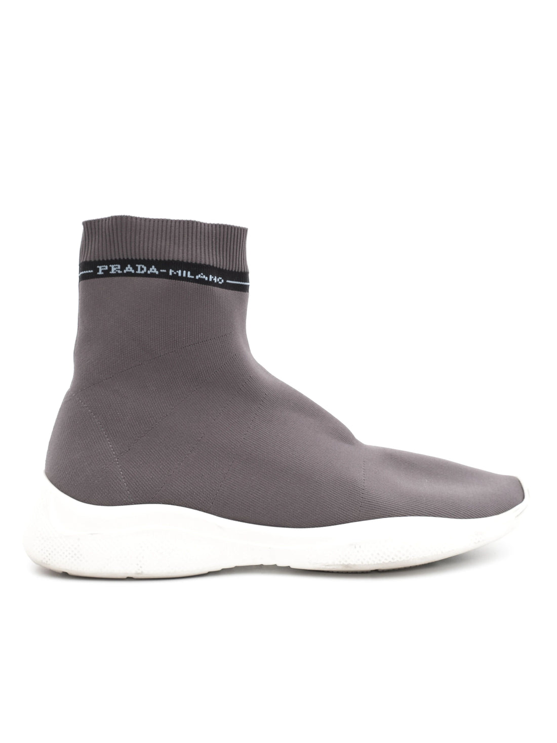 Excellent Prada Gray Sock-Style Sneakers Size 39.5 Women&