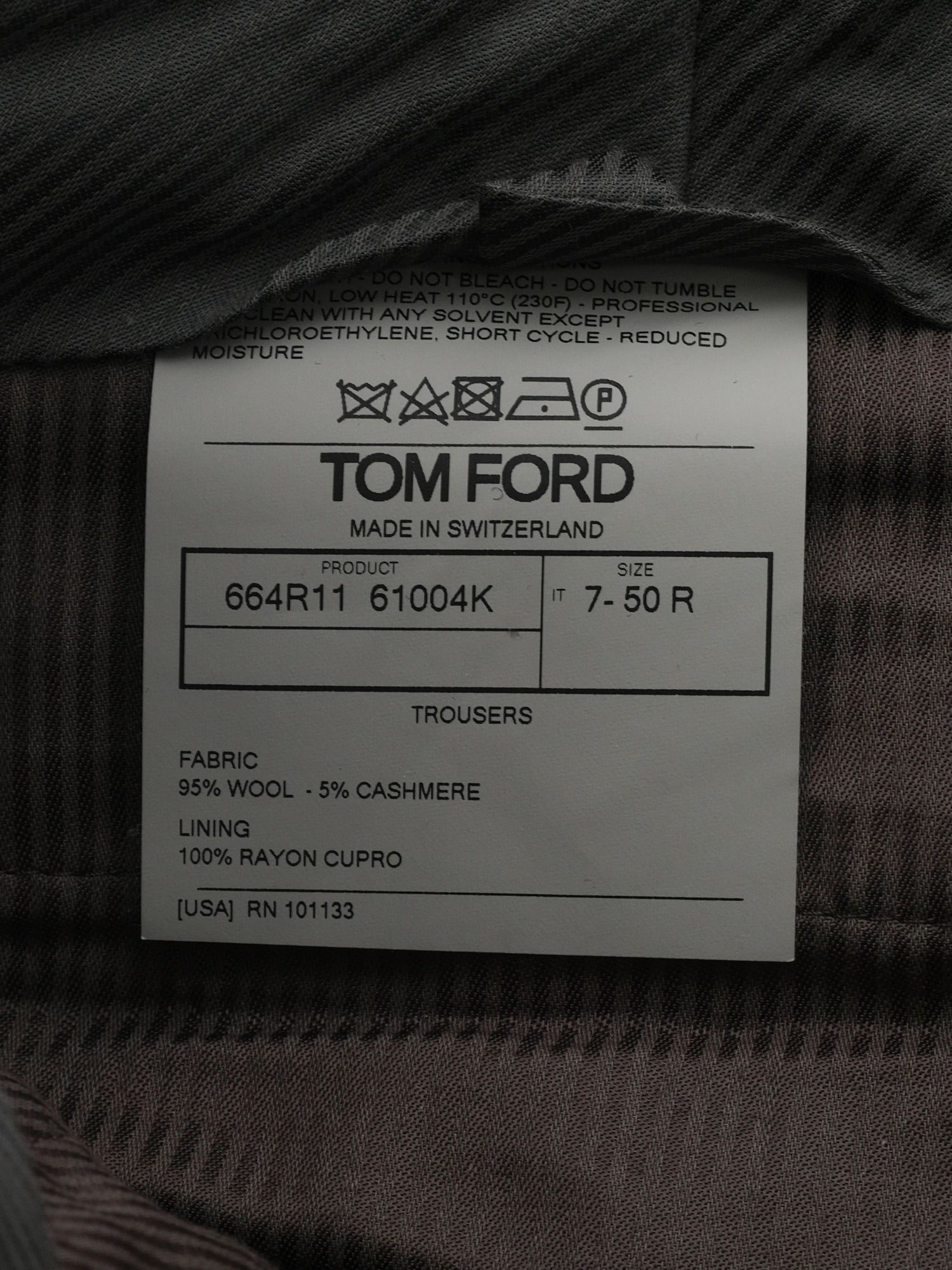 Excellent Tom Ford Gray Wool Trousers Size L - Luxury MenÕs Fashion