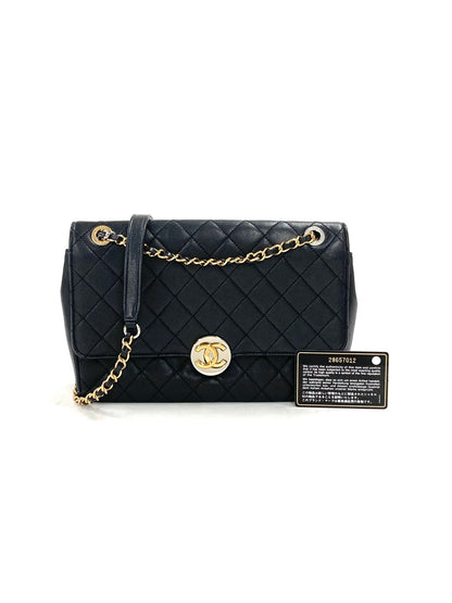 Chanel Single Flap Matelasse Chain Shoulder Black,Lambskin