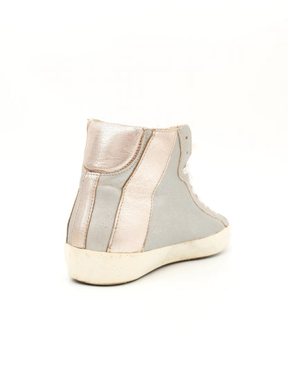 Excellent Philippe Model Gray Leather High-Top Sneakers Size 36