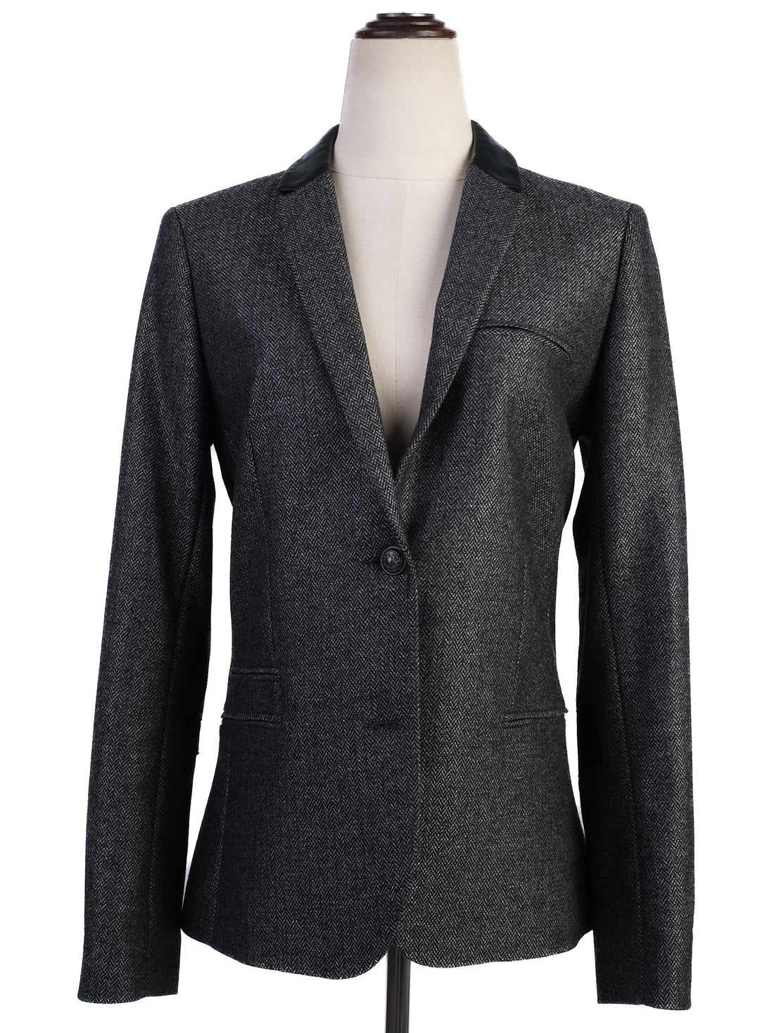 Excellent Zadig&Voltaire Gray Wool Blazer with Black Collar Size N/A