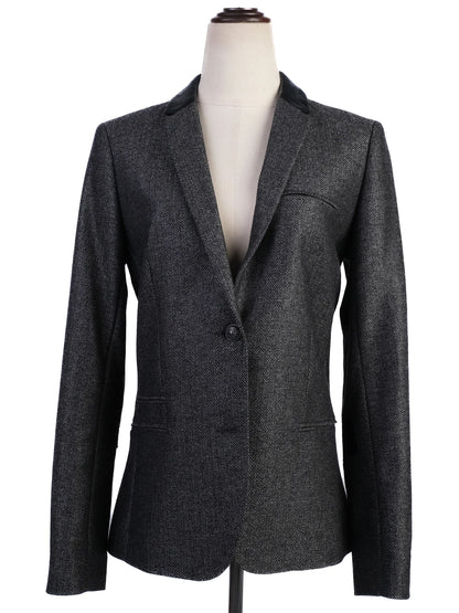 Excellent Zadig&amp;Voltaire Gray Wool Blazer with Black Collar Size N/A