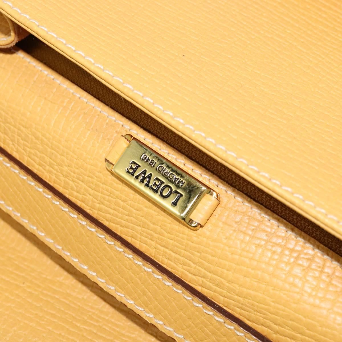 Loewe Barcelona Hand Bag Leather 2way Yellow Auth