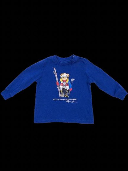 Polo Ralph Lauren Blue Cotton Long-Sleeve Shirt Size 9 Months