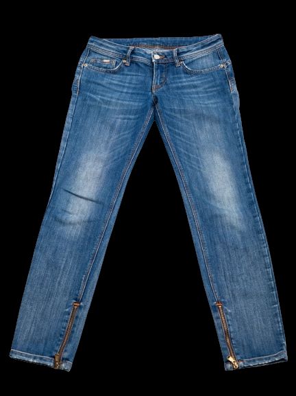 Good Ice Berg Blue Cotton Denim Jeans Size XS with Zippers